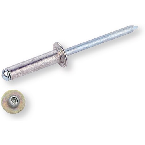 Blind rivet, flat head, Ø 5 x 35, aluminium/steel